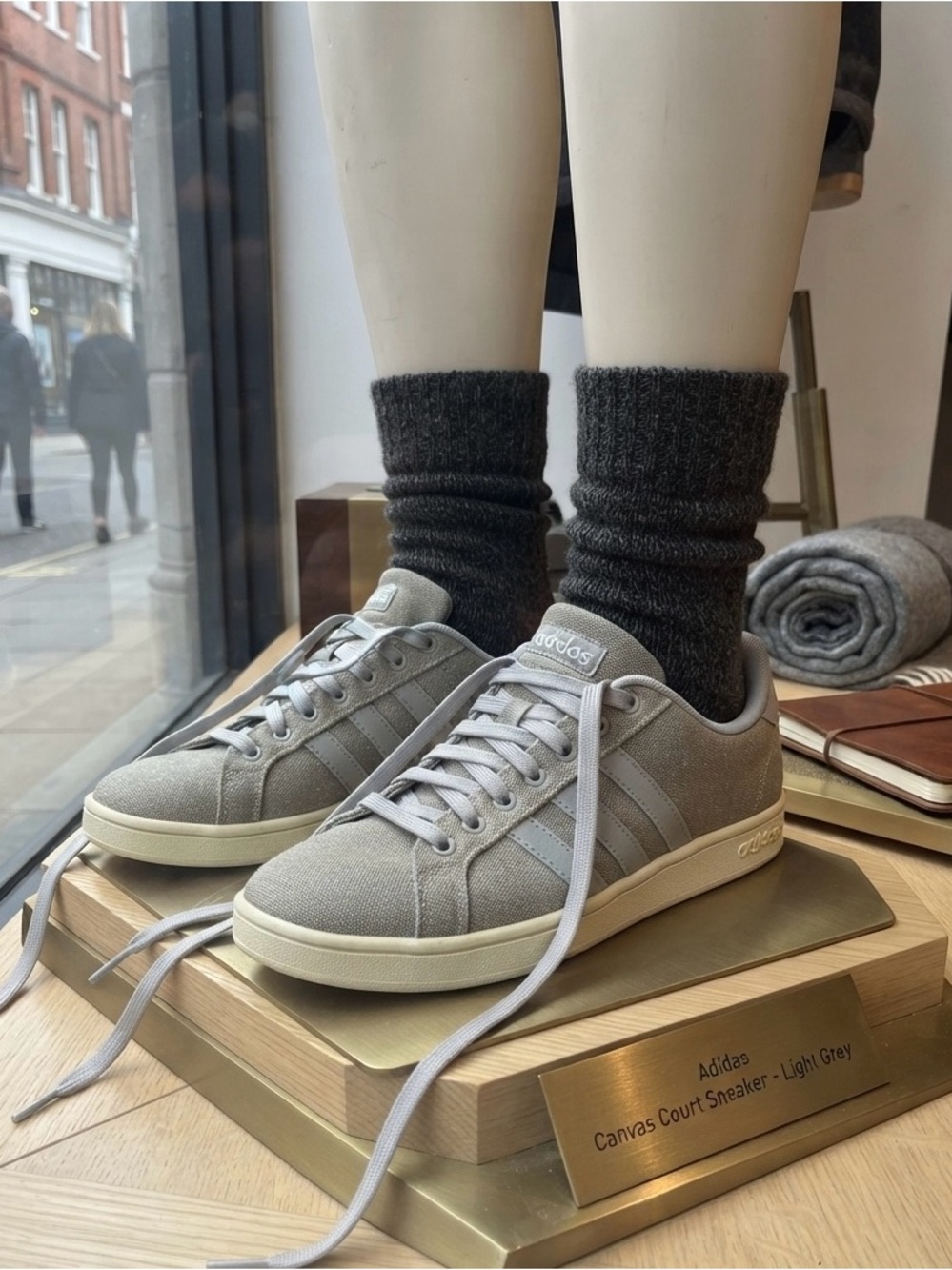 Adidas Gray Canvas Low-Top Sneakers with DR SCHOLL’s Insoles